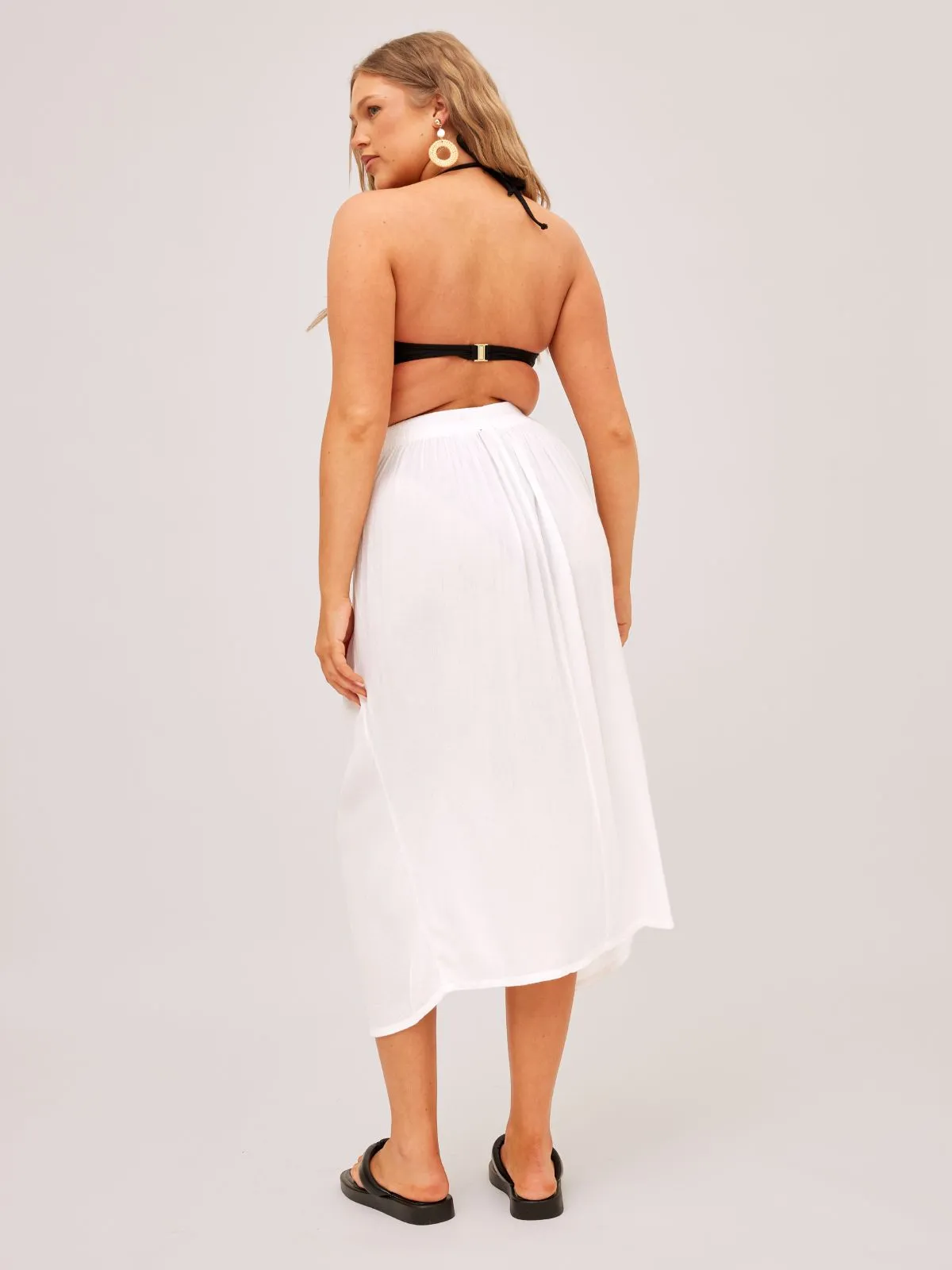 South Beach Cova Crinkle Sarong / Cream