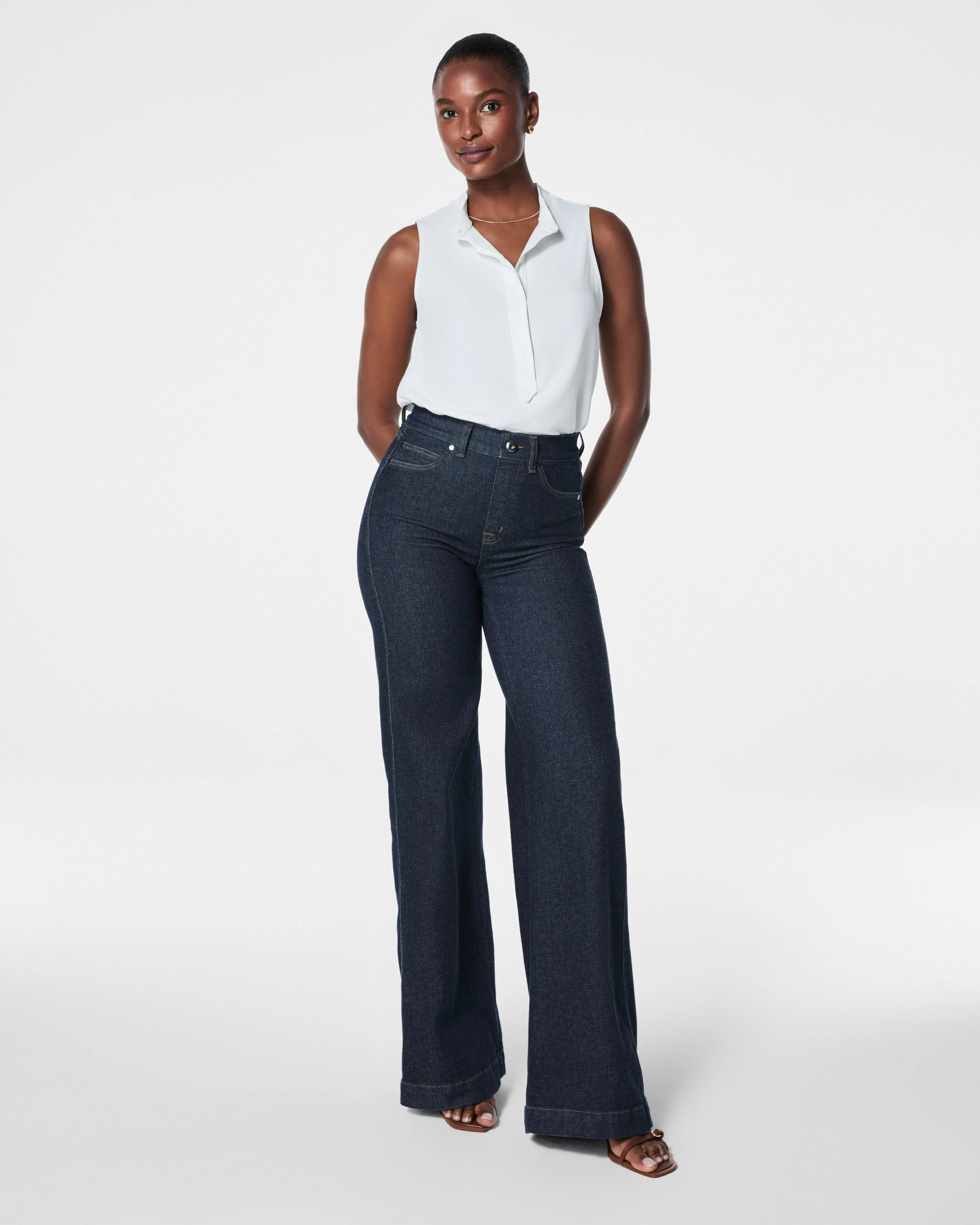 SPANX® Carefree Crepe Popover Blouse