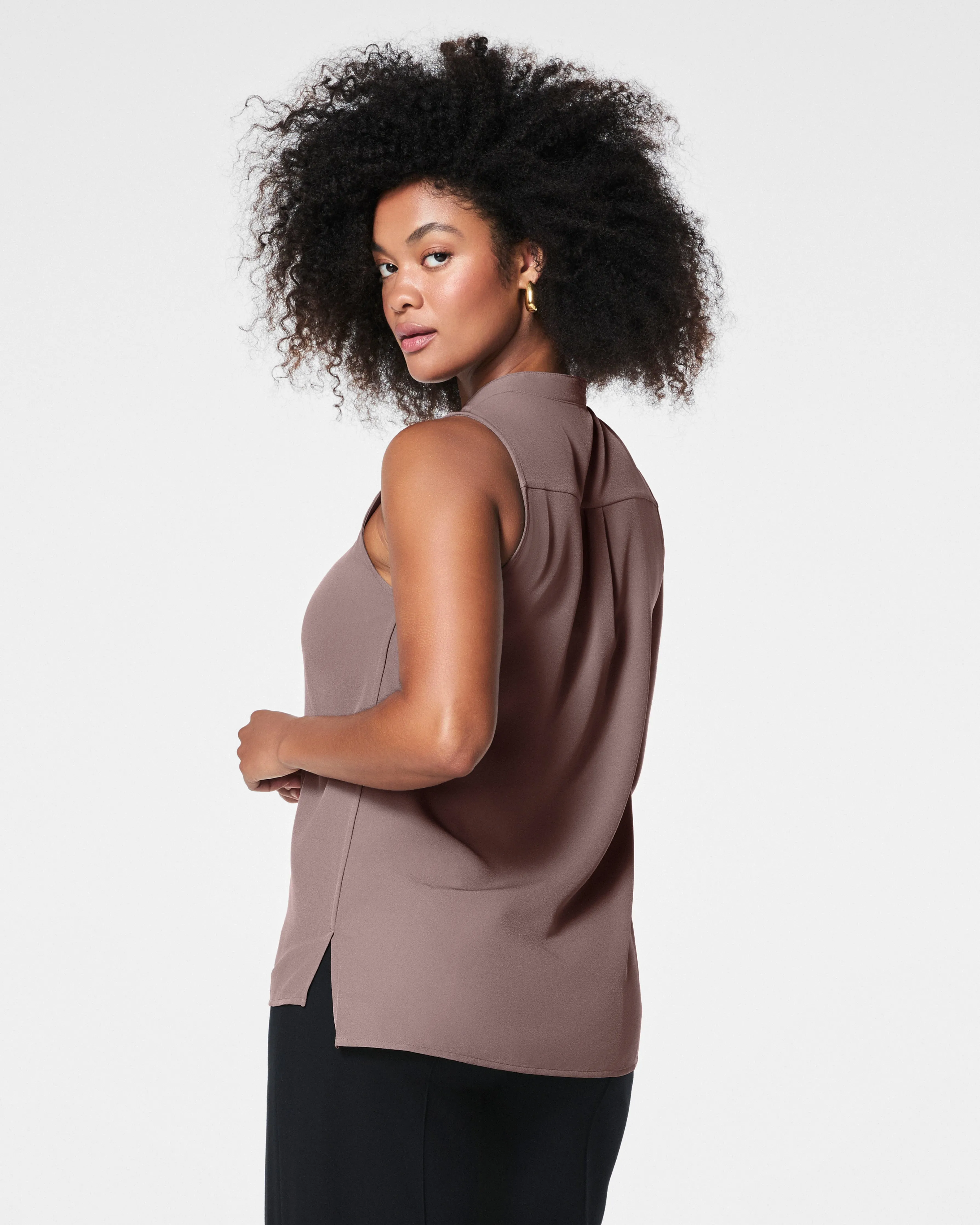 SPANX® Carefree Crepe Popover Blouse