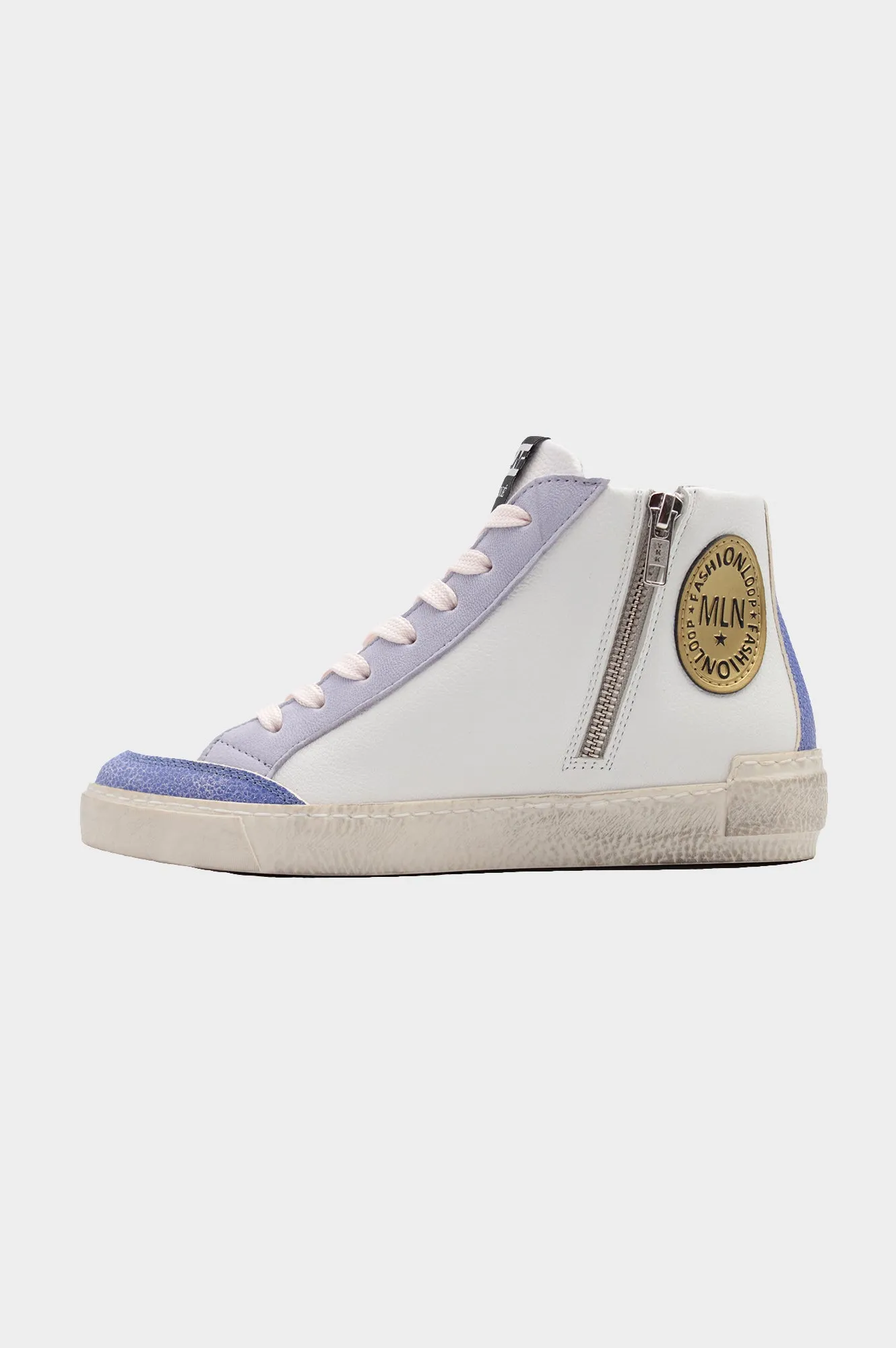 Stitch Detail High Top Trainers | Lilac