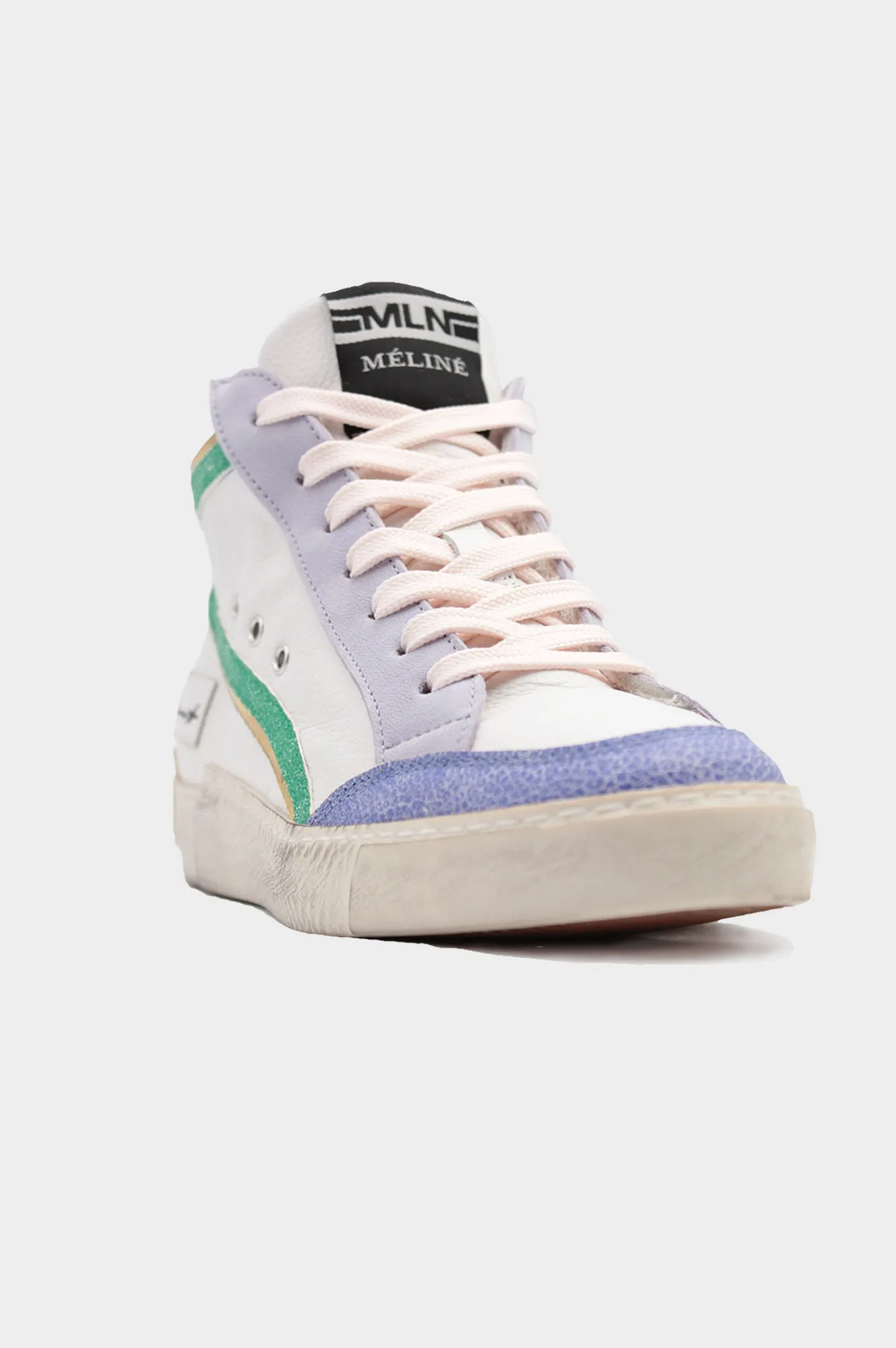 Stitch Detail High Top Trainers | Lilac