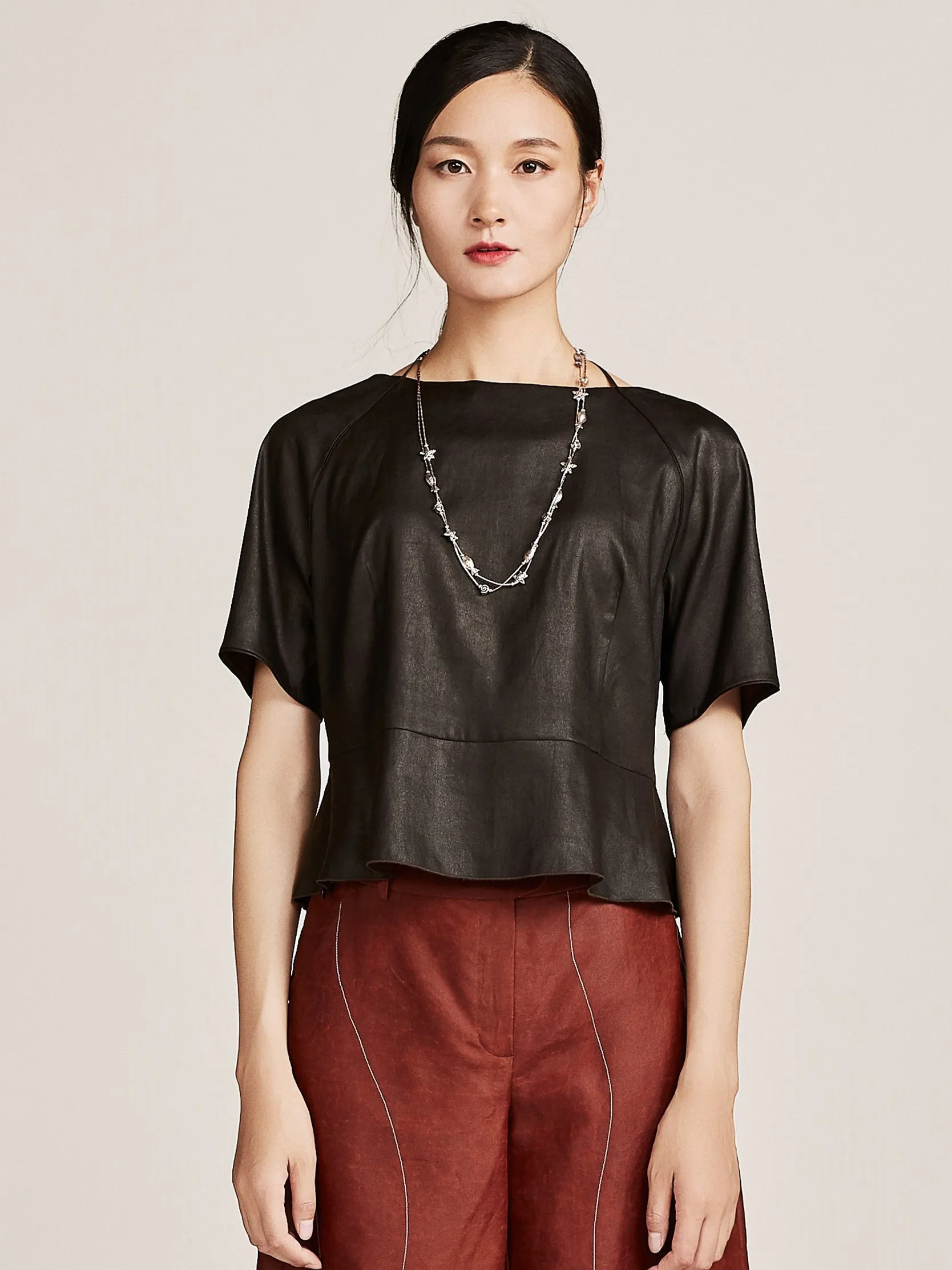 Stretch Gambiered Guangdong Silk Top