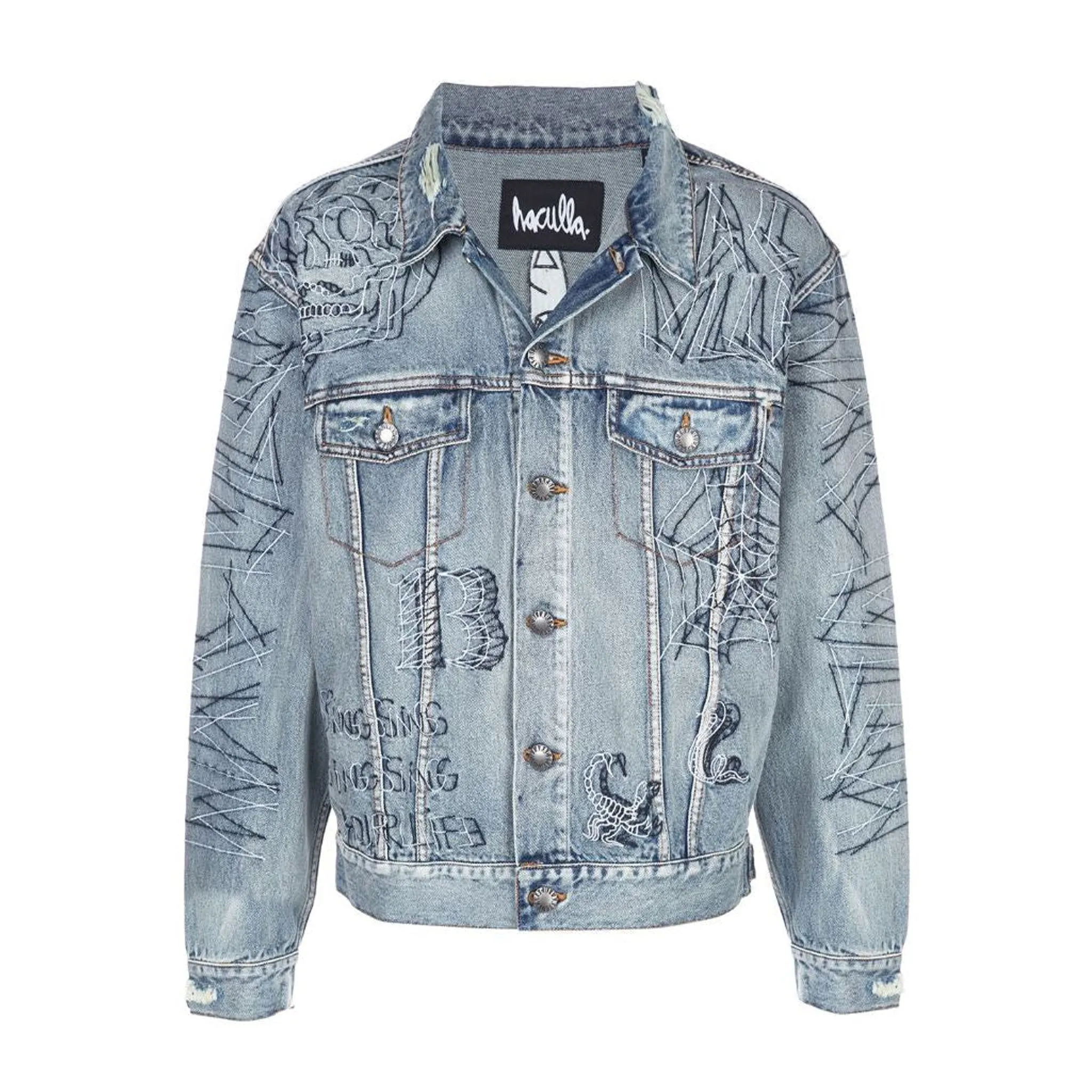 TATTED HACULLA DENIM JACKET BLUE WASH