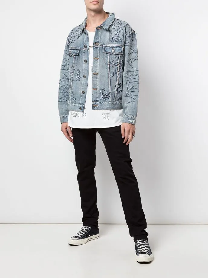 TATTED HACULLA DENIM JACKET BLUE WASH