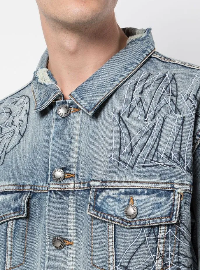 TATTED HACULLA DENIM JACKET BLUE WASH