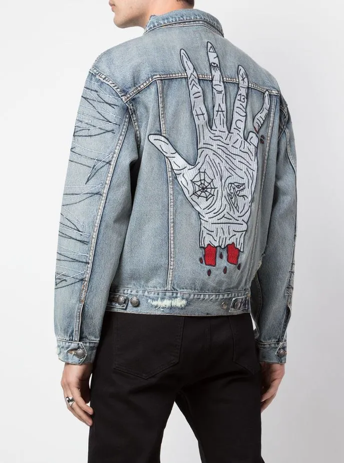 TATTED HACULLA DENIM JACKET BLUE WASH