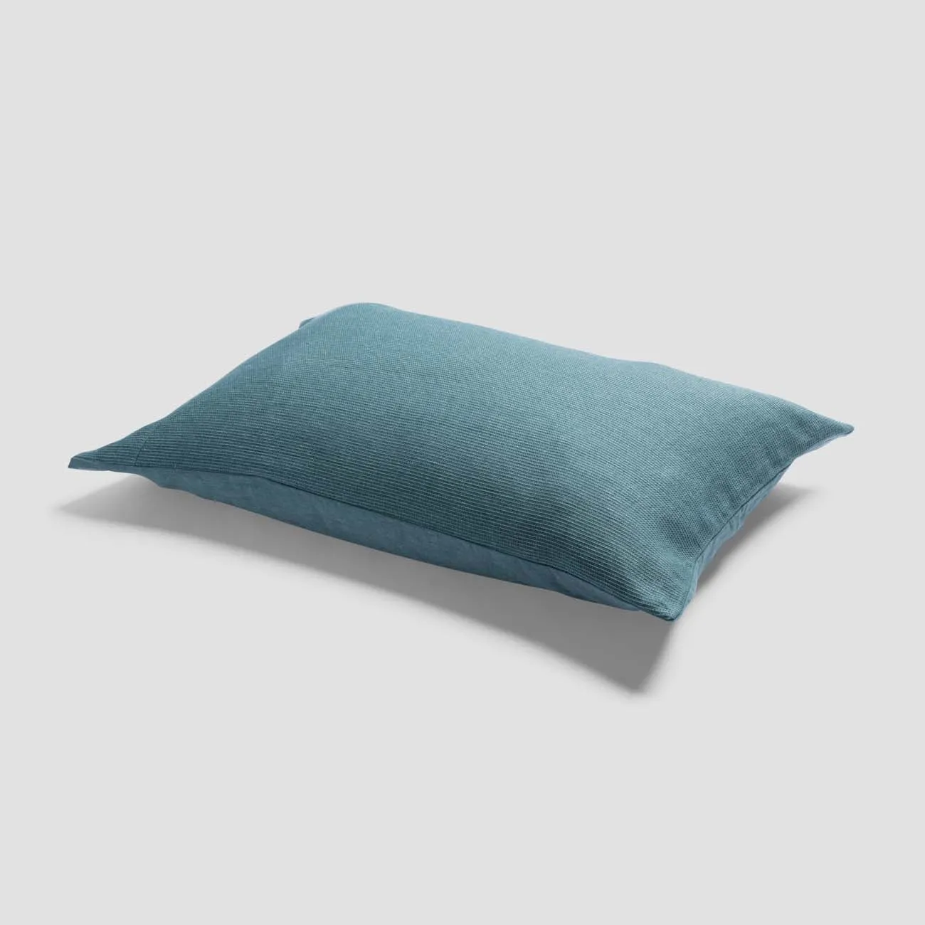 Teal Waffle Chambray Linen Blend Pillowcases (Pair)