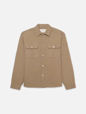 Textured Terry Overshirt -- Dark Beige