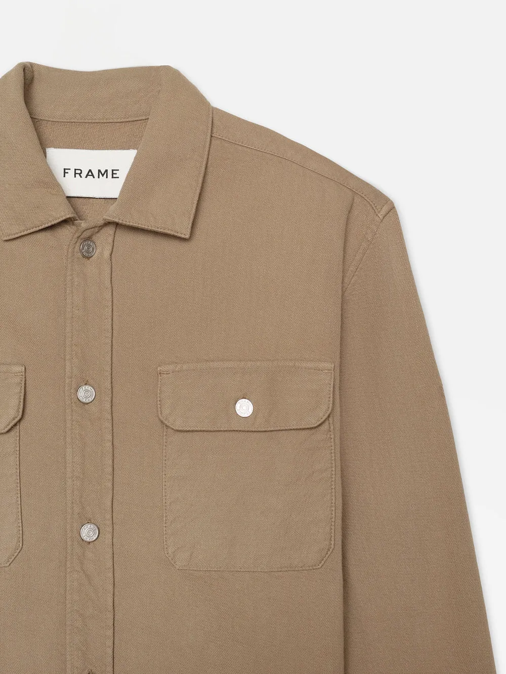 Textured Terry Overshirt -- Dark Beige