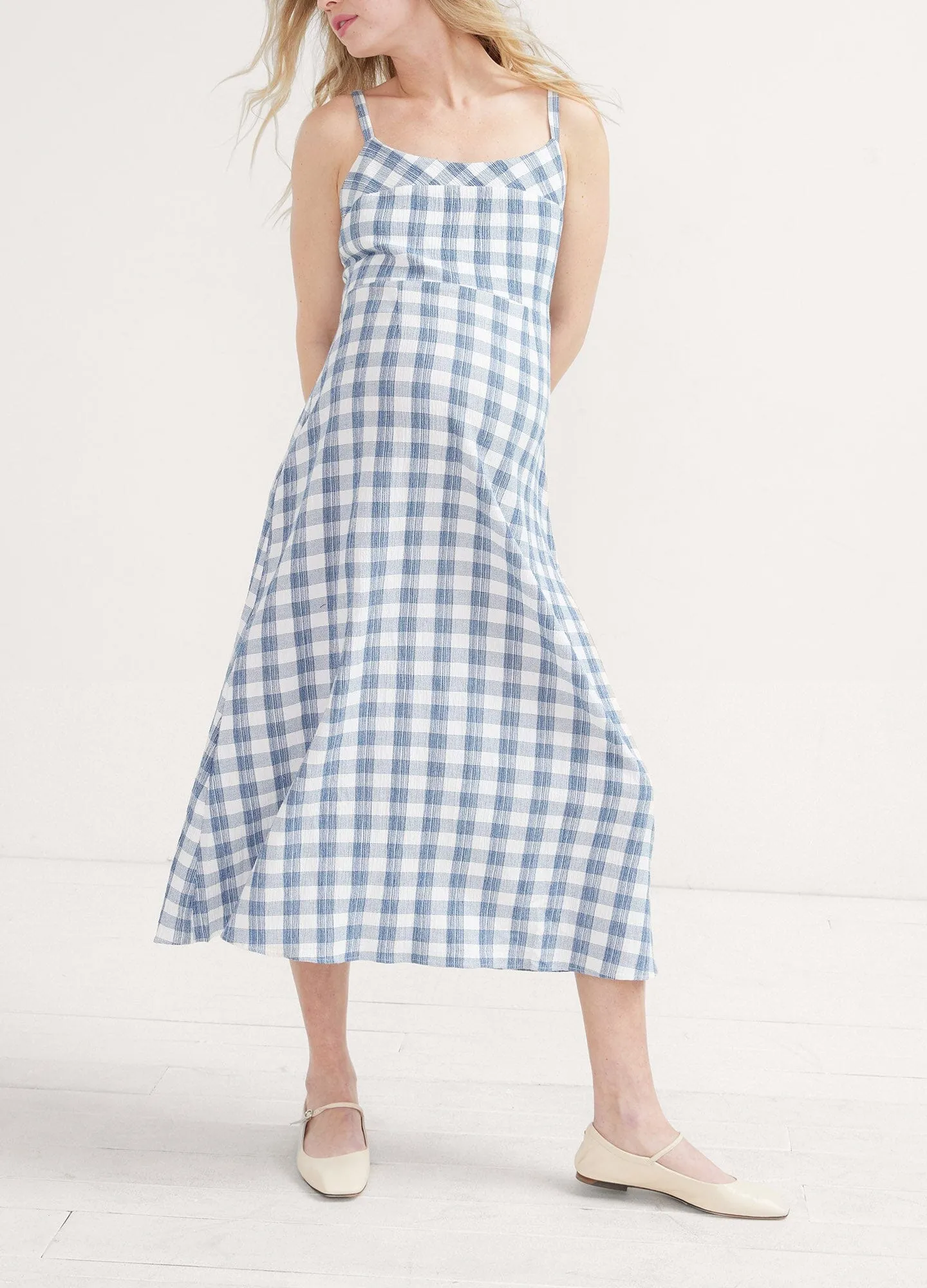 The Nina Crinkle Plaid Dress