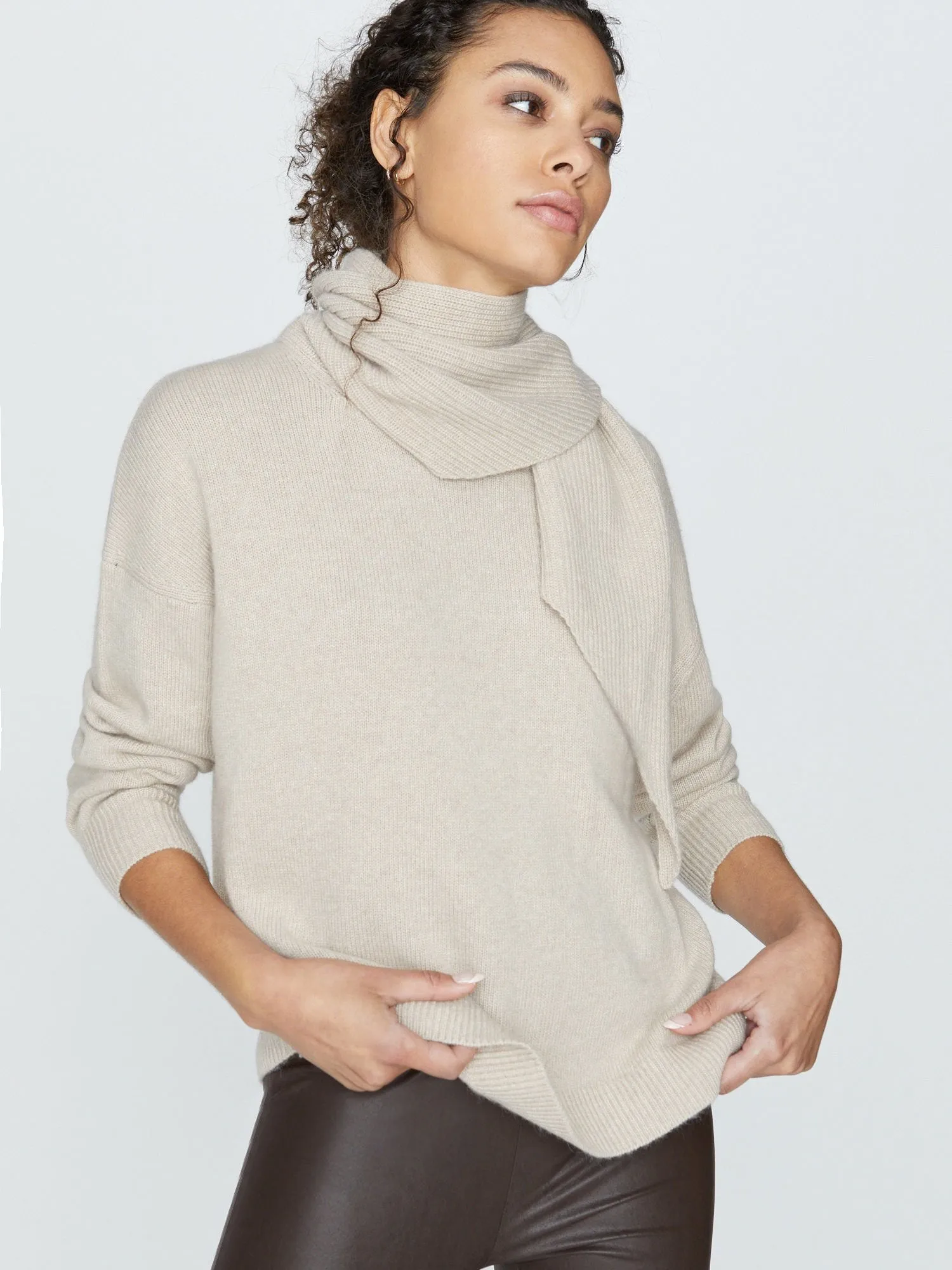 The Rhea Pullover with Scarf Neck