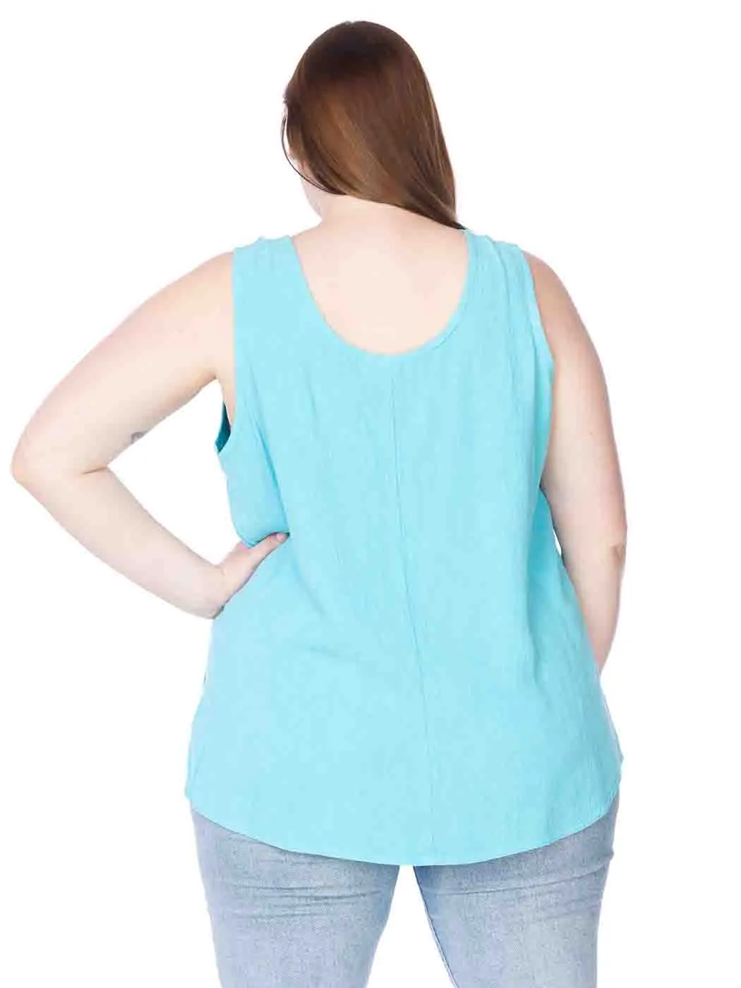 Tianello "Plus" Sized TENCEL™ "Farah" Jacquard  "Long" Tank