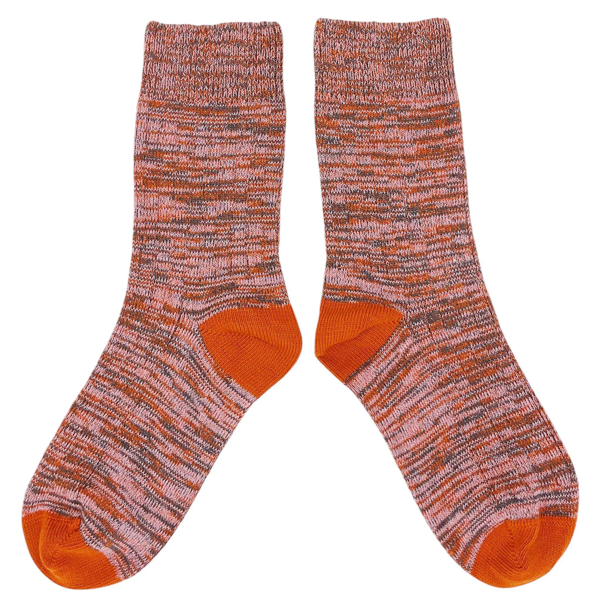 Unisex Organic Cotton Ribbed Ankle Socks - Red Marl