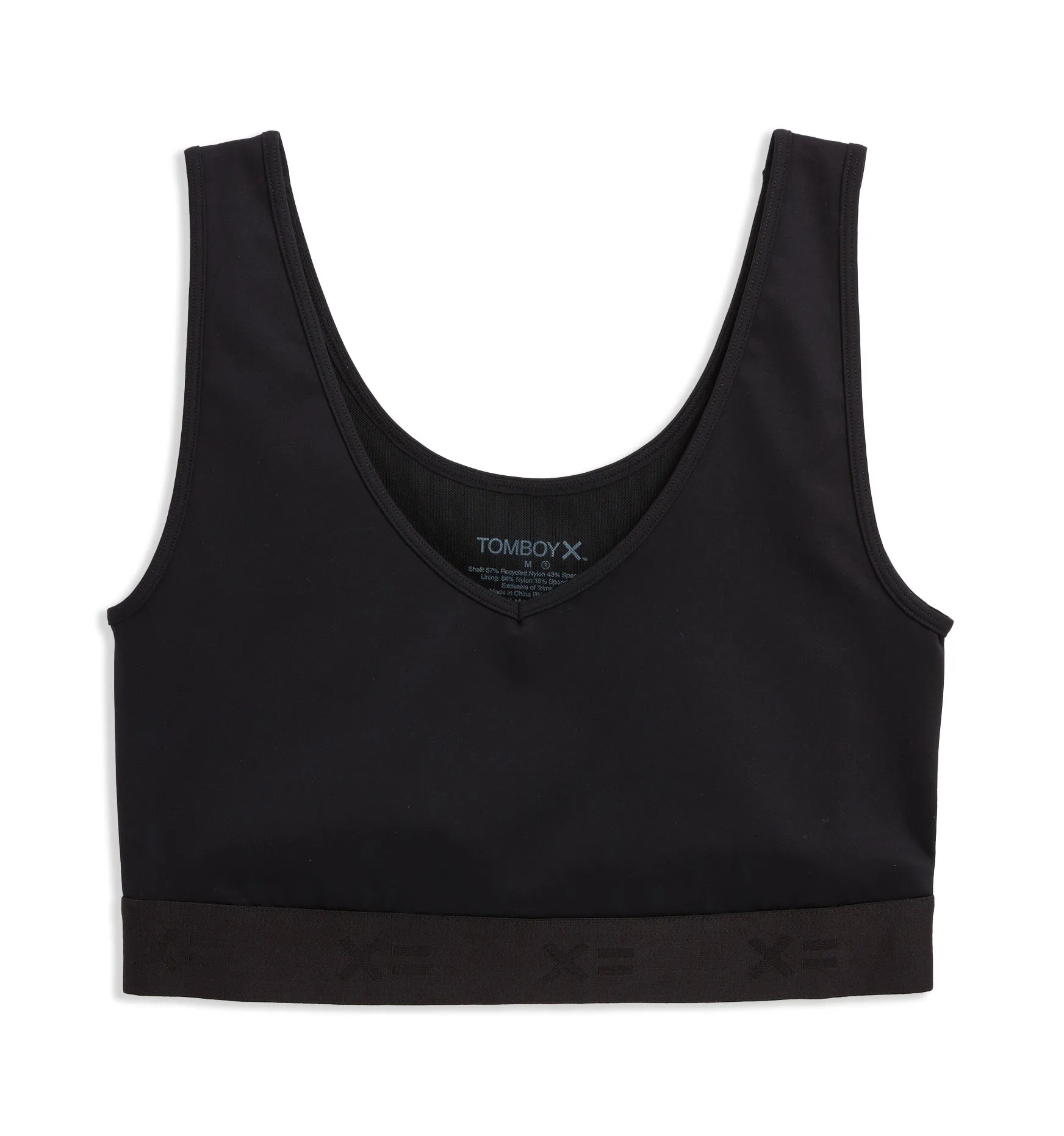 V Neck Compression Top - Black