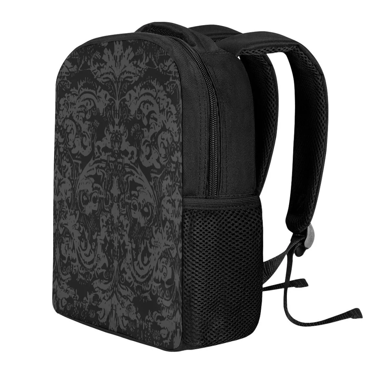 Vampire Art Black Grunge Damask Student Backpack available in 3 sizes