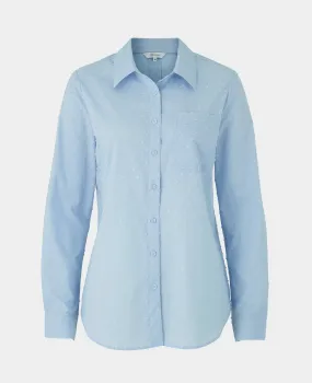 Women's Light Blue Dobby Spot Semi-Fitted Shirt