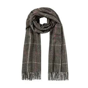 Women’s Windowpane Check Scarf with Tassels