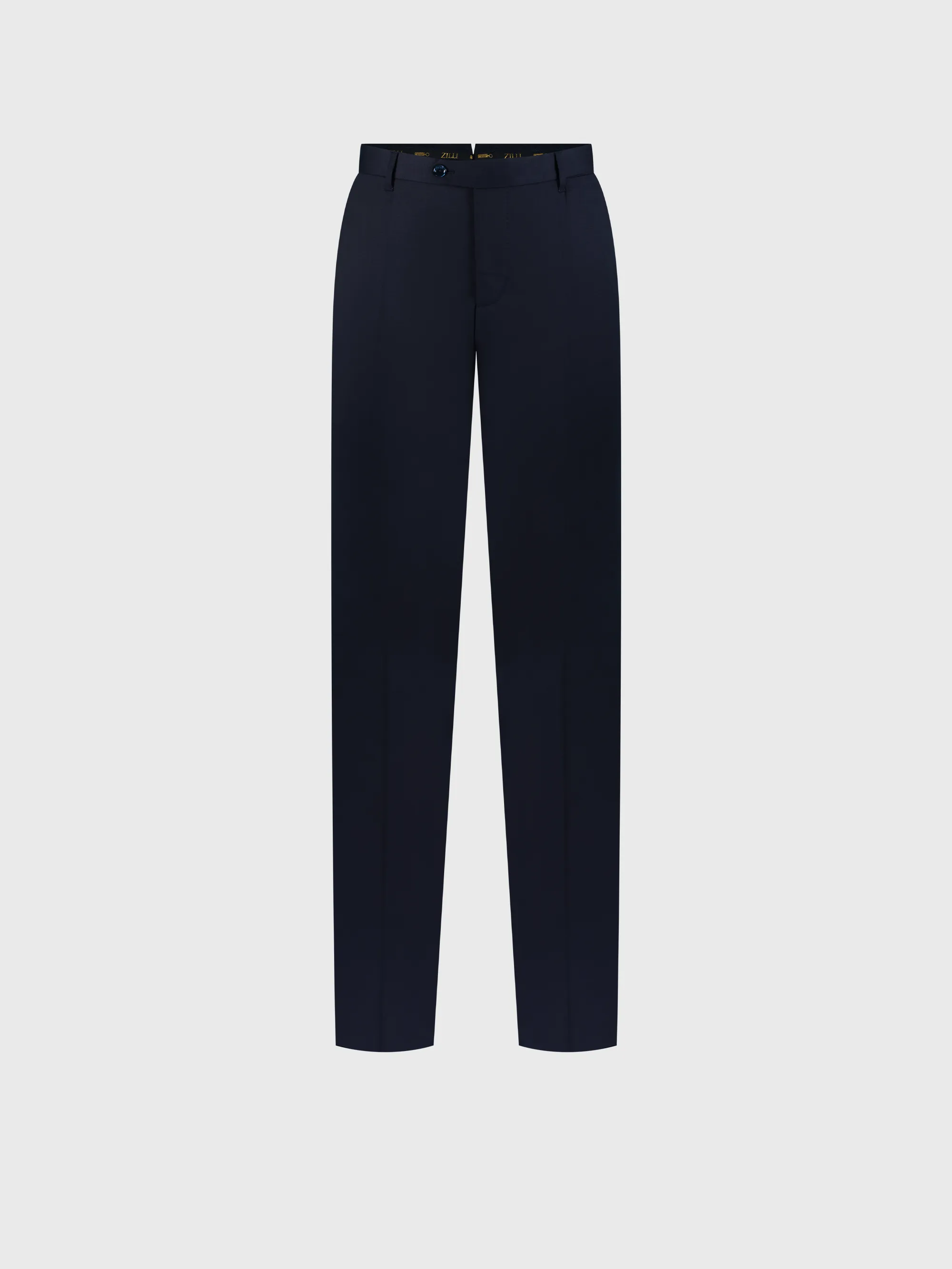 Wool Trousers with Leather Piping