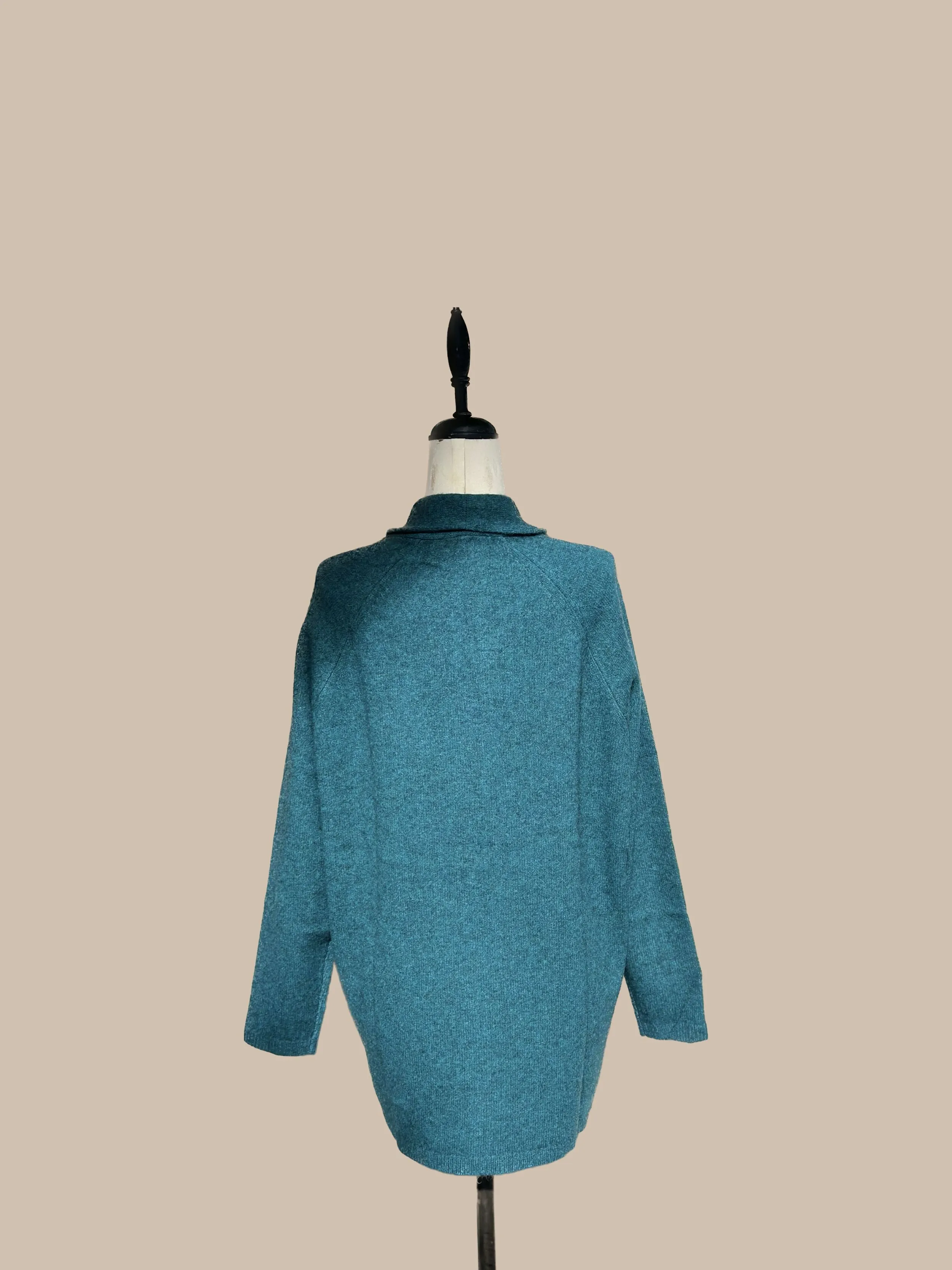 Zonia Long Yak Sweater Coat - Dark Aqua